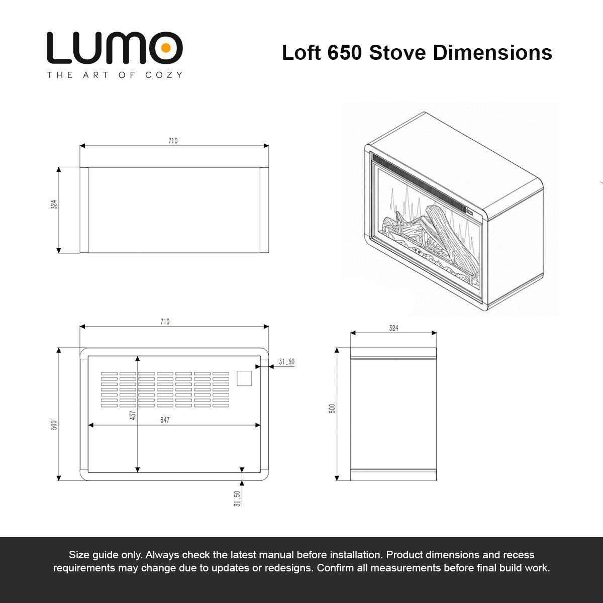 Lumo Loft 650 Electric Stove