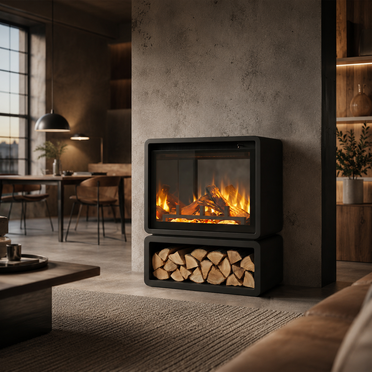 Lumo Loft 650 Stove with Log Store