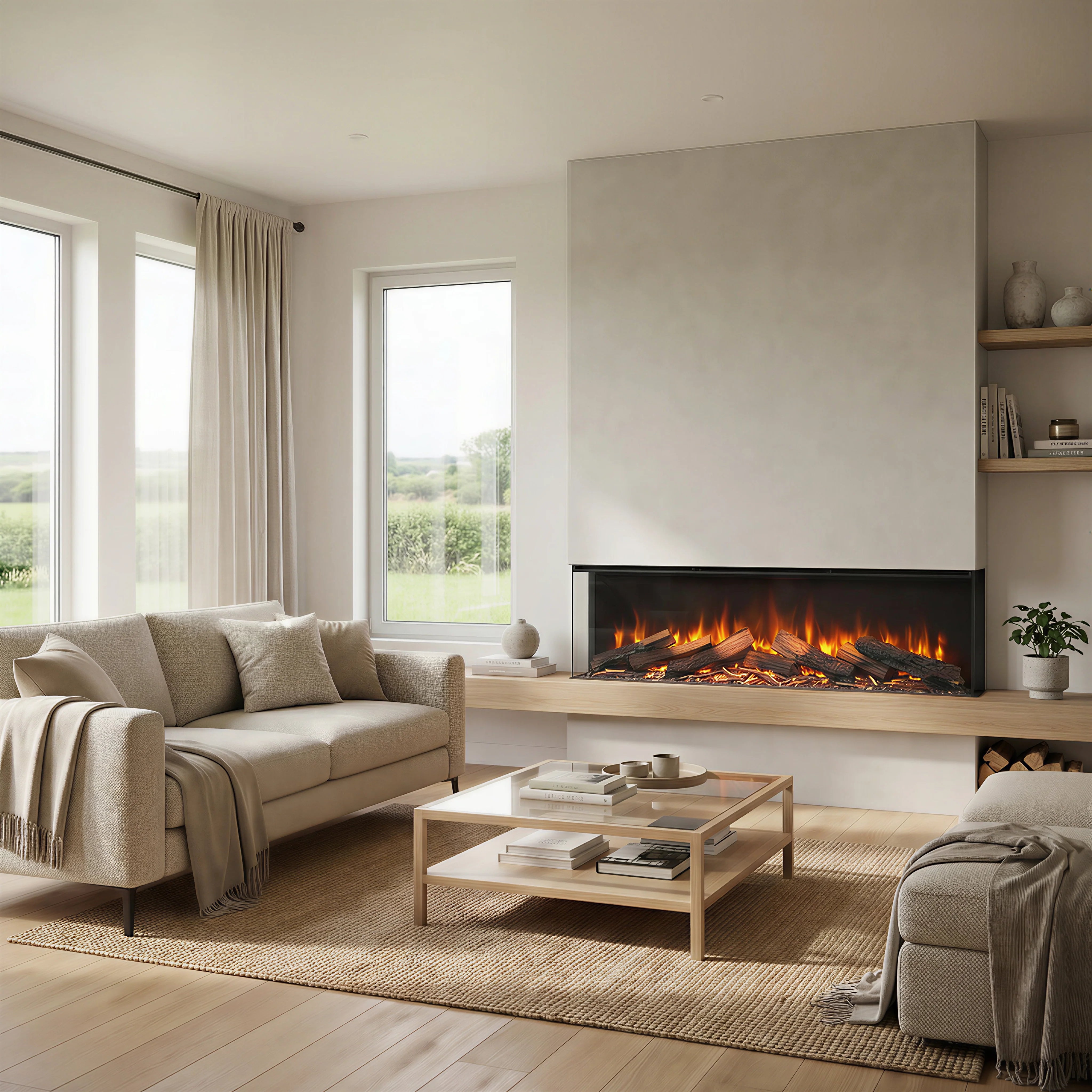 Three-Sided Electric Fires