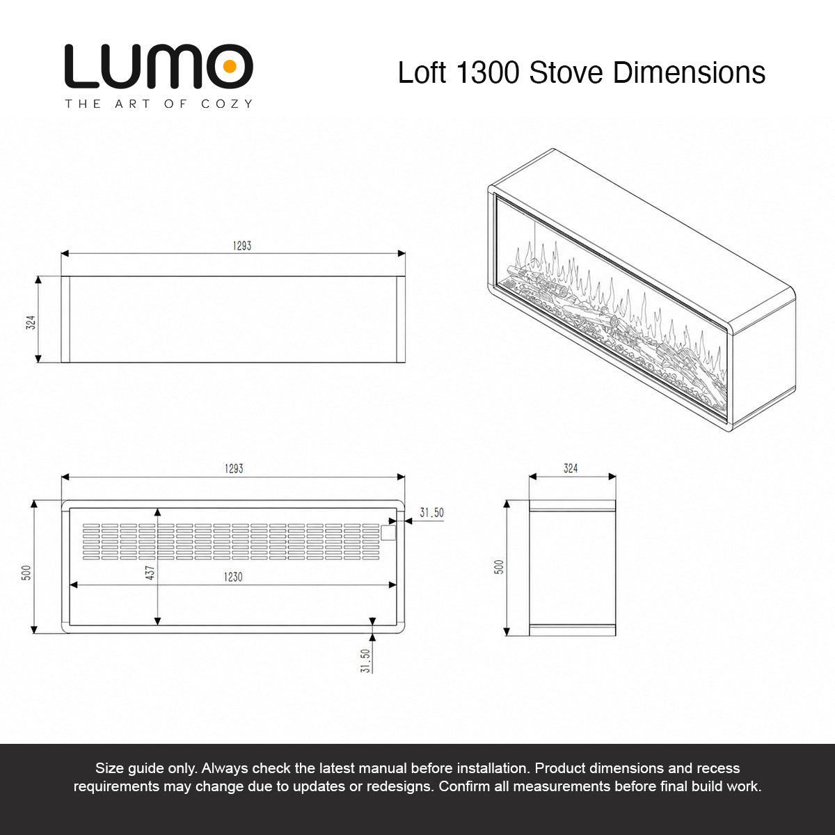 Lumo Loft 1300 Electric Stove