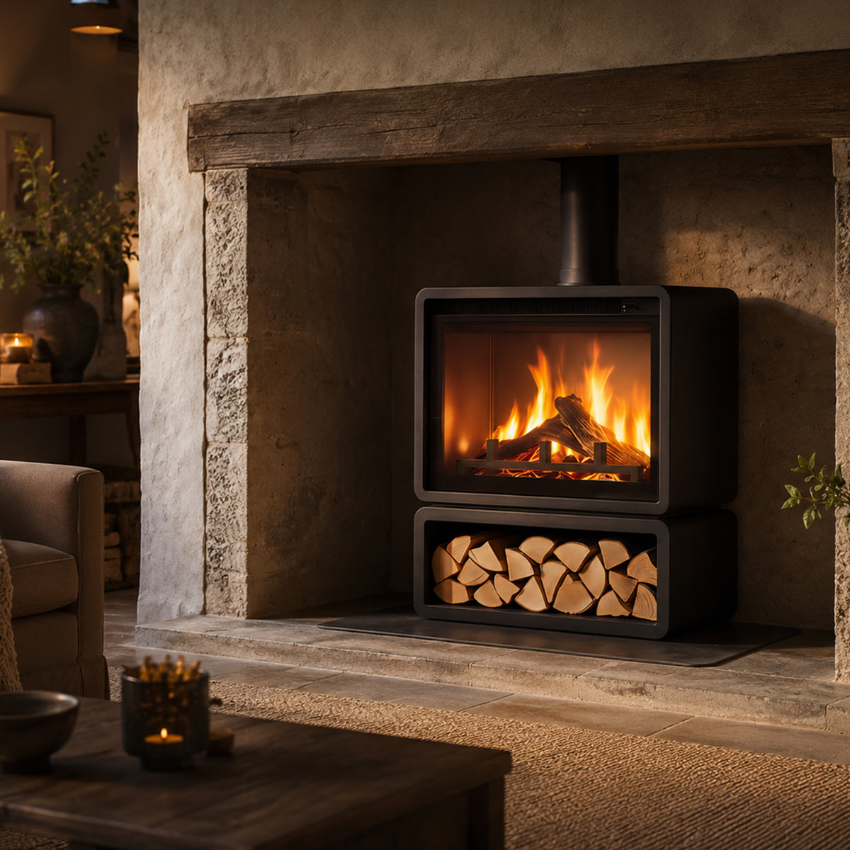 Lumo Loft 850 Stove with Log Store