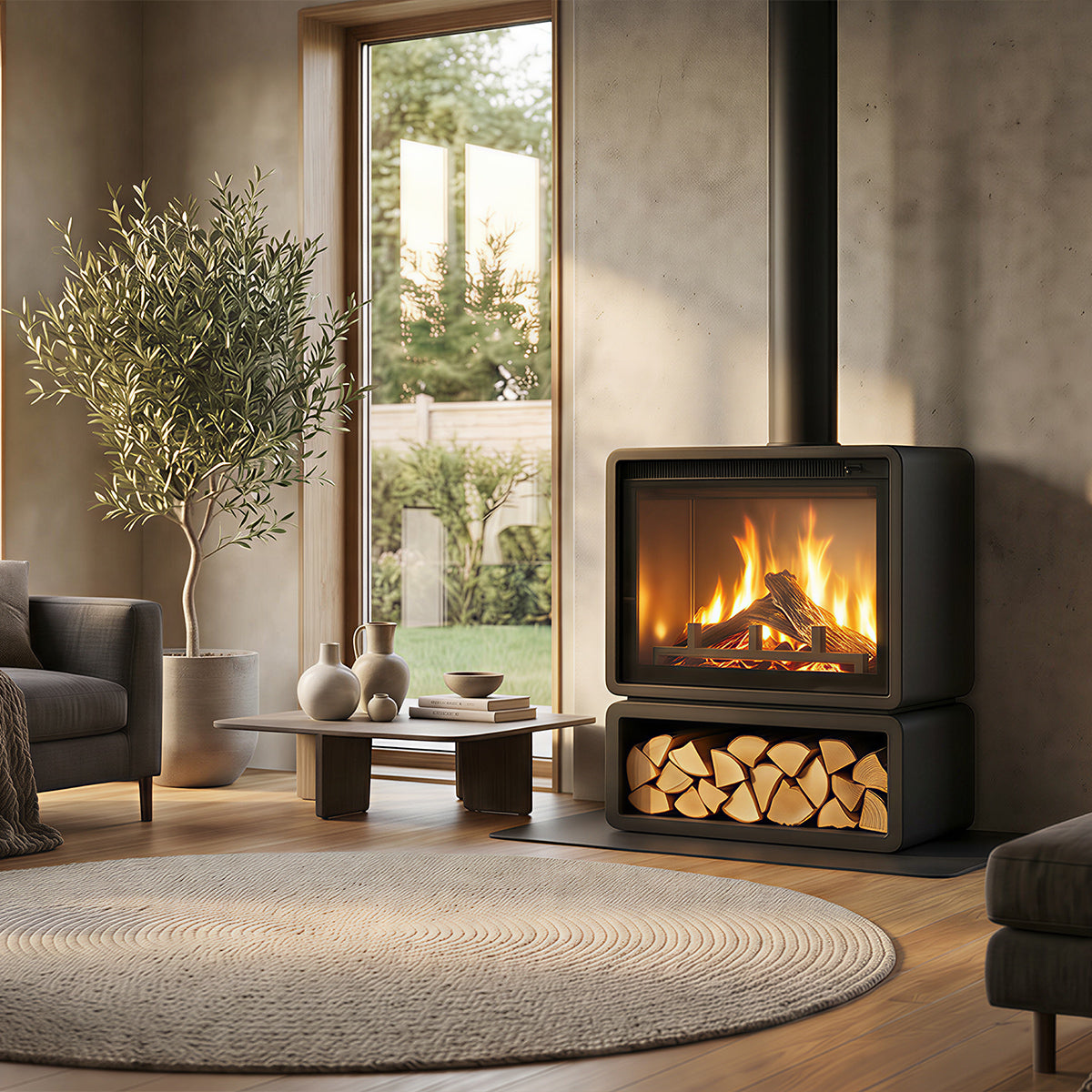 Lumo Loft 850 Stove with Log Store