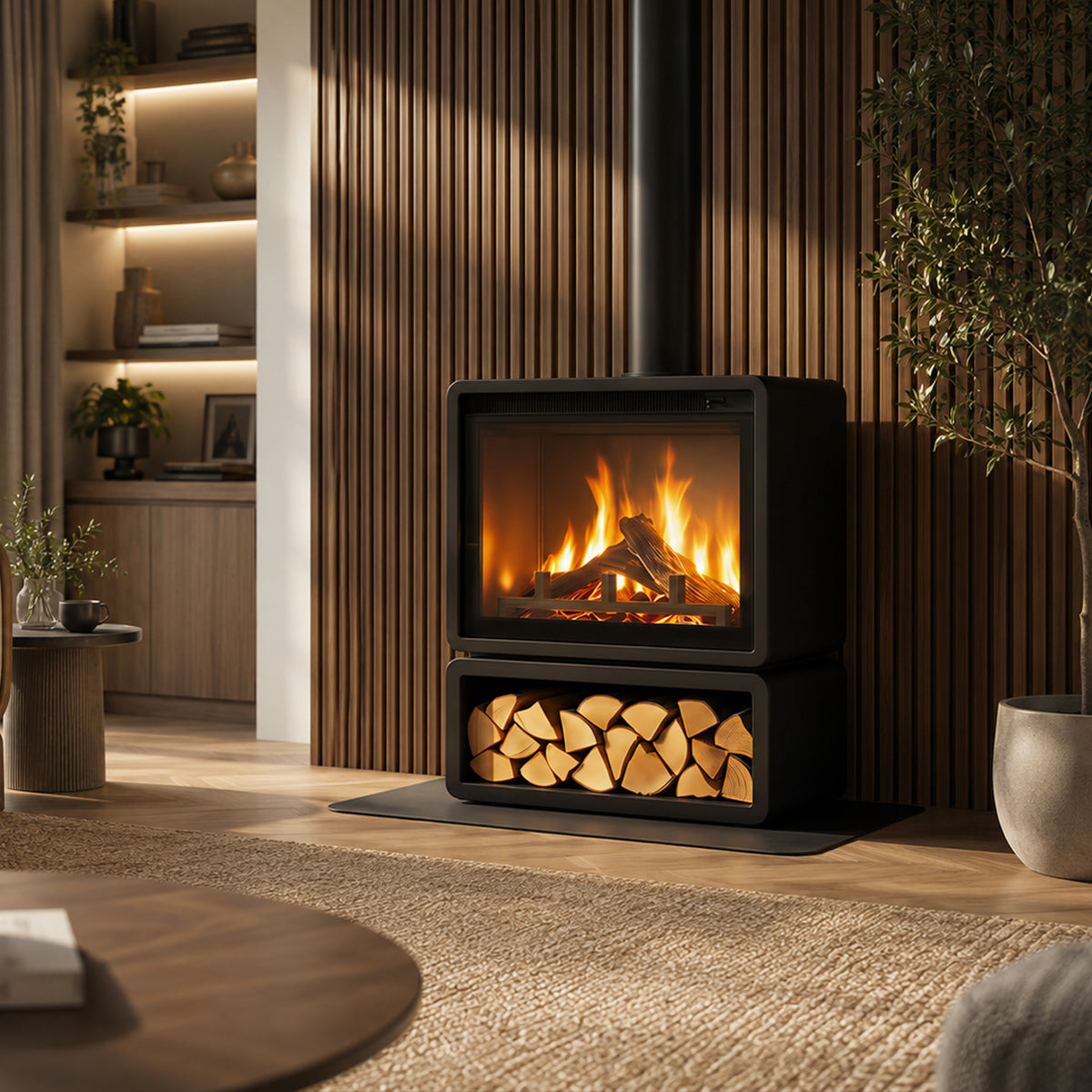 Lumo Loft 850 Stove with Log Store