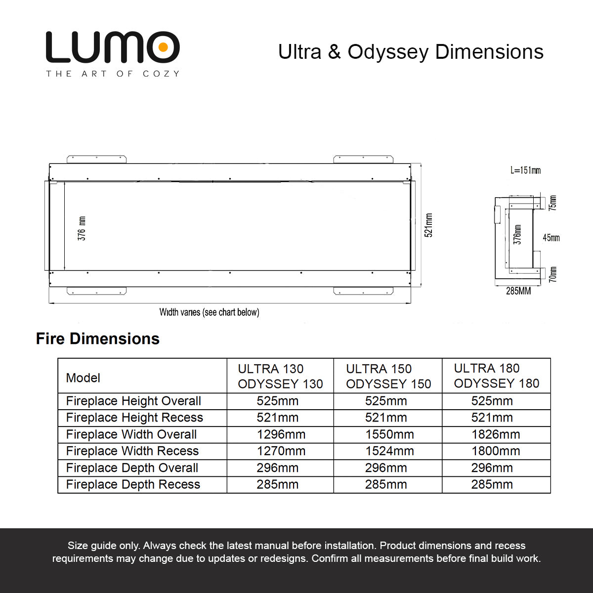 Lumo Odyssey 150 Panoramic Electric Fire